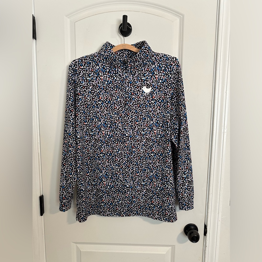 Bad Birdie Multicolor Patterned Pullover Zip Drip… - image 1